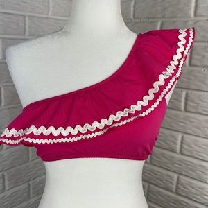 J. Crew Fuchsia One-Shoulder Bikini Top